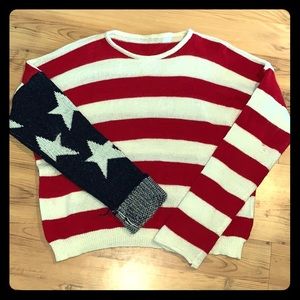 Brandy Melville Slouchy Flag Wool Sweater